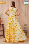 Ct 266 By Chansi Trendz Yellow Shibori Designer Gown Suppliers In India